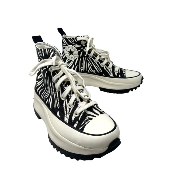 Converse Run Star Hike Platform High Shoe Skate Women Canvas Black White A03729C - Picture 5 of 9